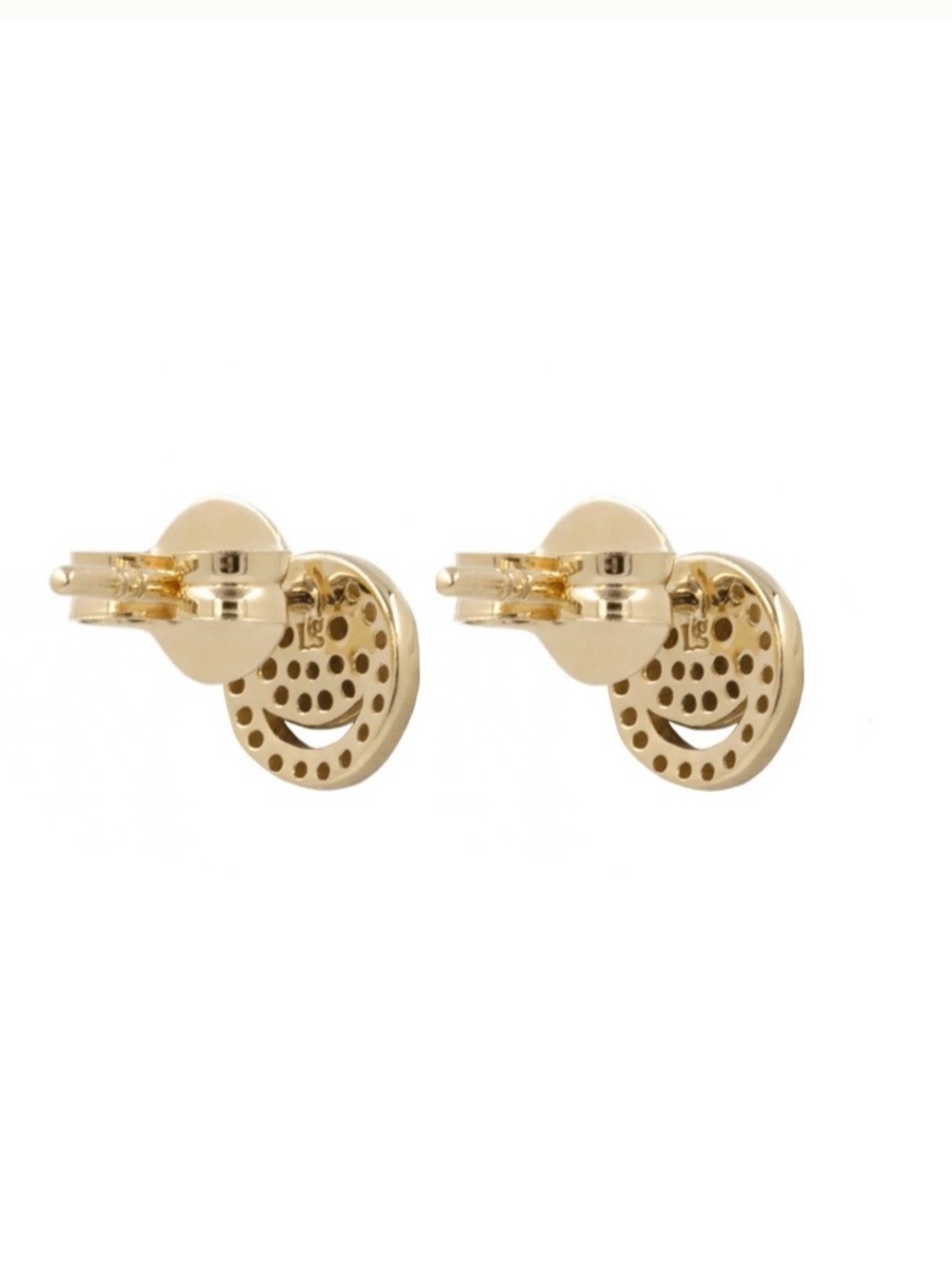 Lisa Gozlan 14kt and diamond happy face studs. Brand new. - Picture 2 of 6